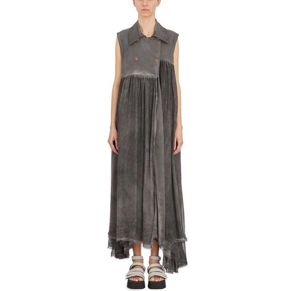 SANCTAMUERTE Sleeveless Draped Maxi Dress Women GREY Dresses